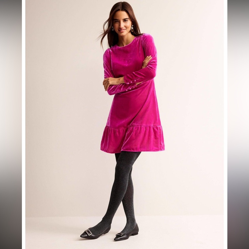 Boden Velvet Short Dress vibrant size US 8R